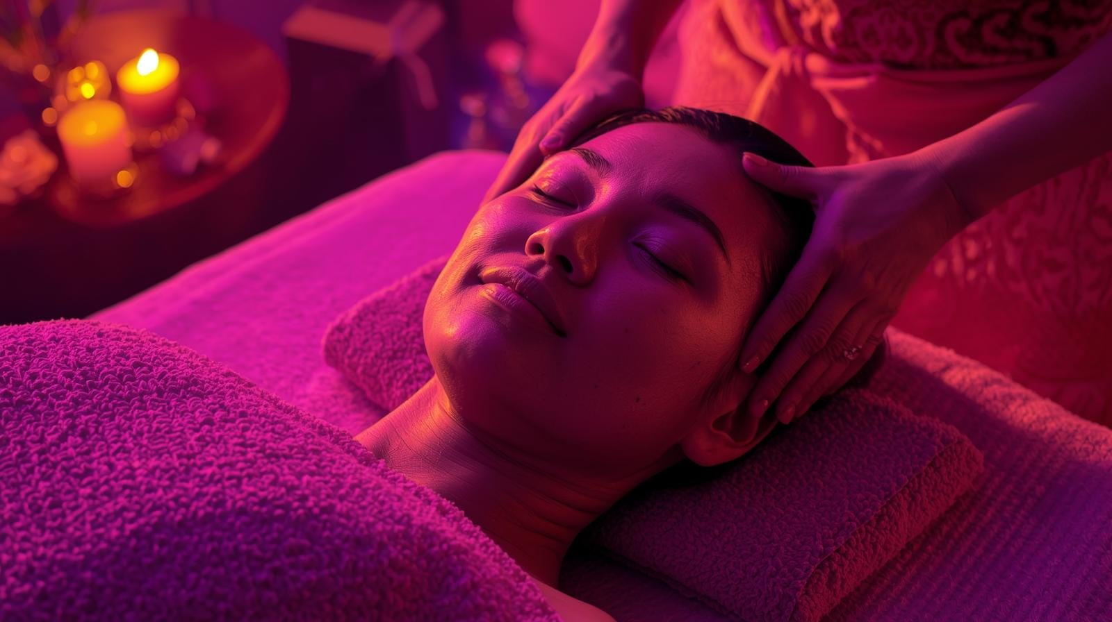someone receiving an aromatherapy massage in a spa