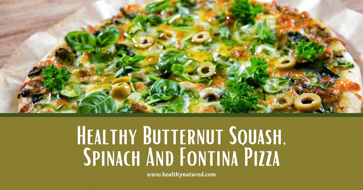 healthy butternut squash spinach and fontina pizza