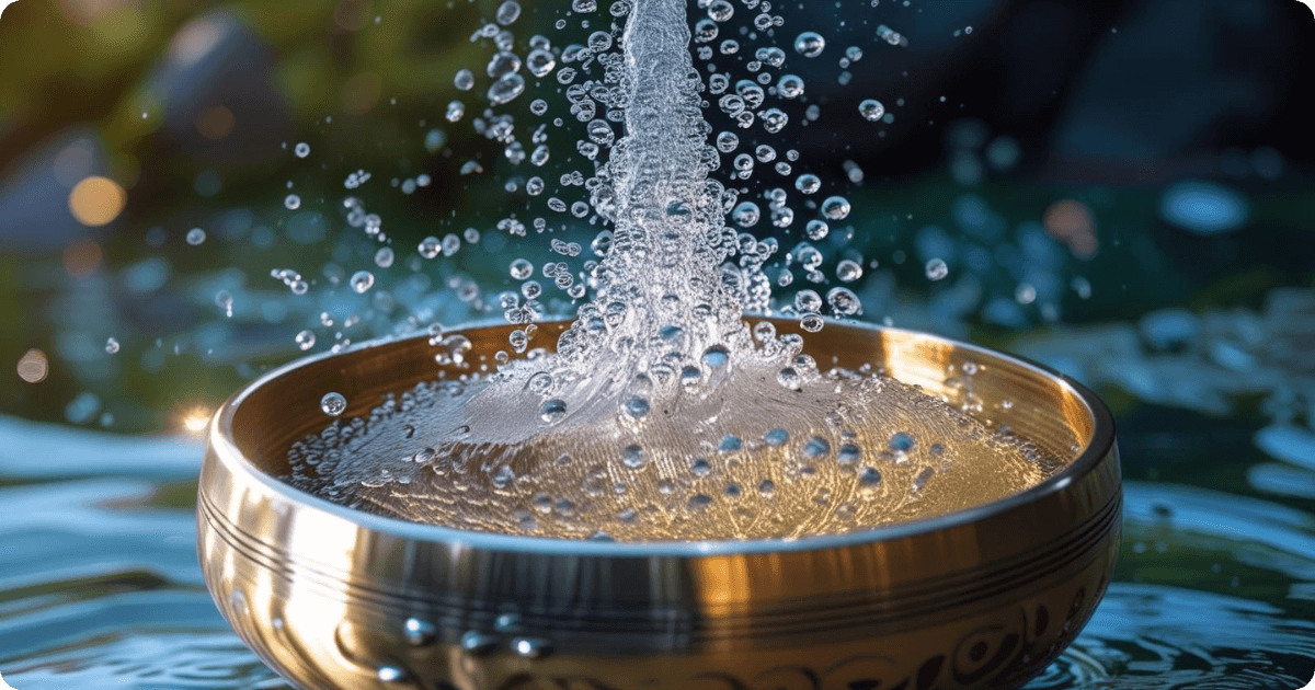 how to use singing bowls with water - water movement caused by vibration