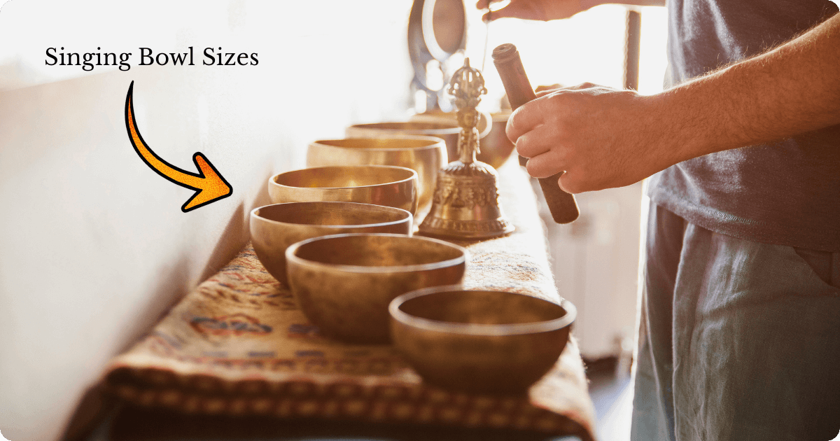 various singing bowl sizes