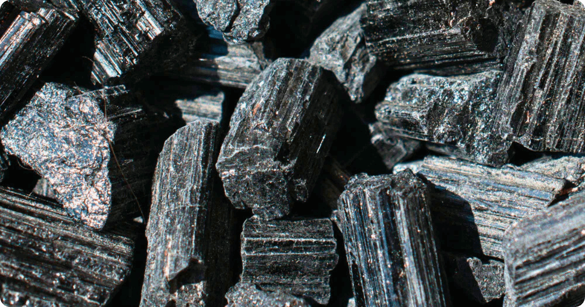 black tourmaline crystals