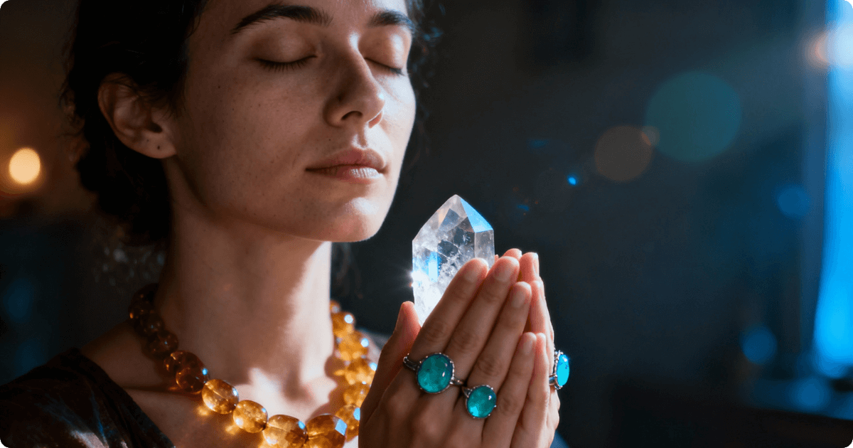 meditate with crystals