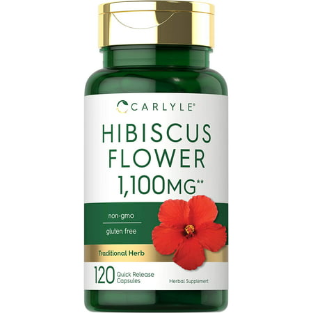 Hibiscus Flower Extract 1100mg | 120 Capsules | Max Potency | by Carlyle