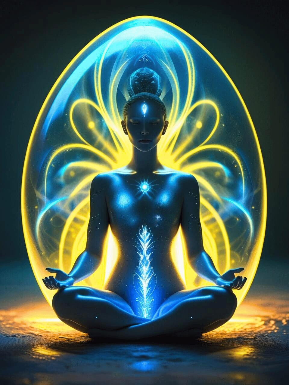 Blue and Yellow Aura colors meaning