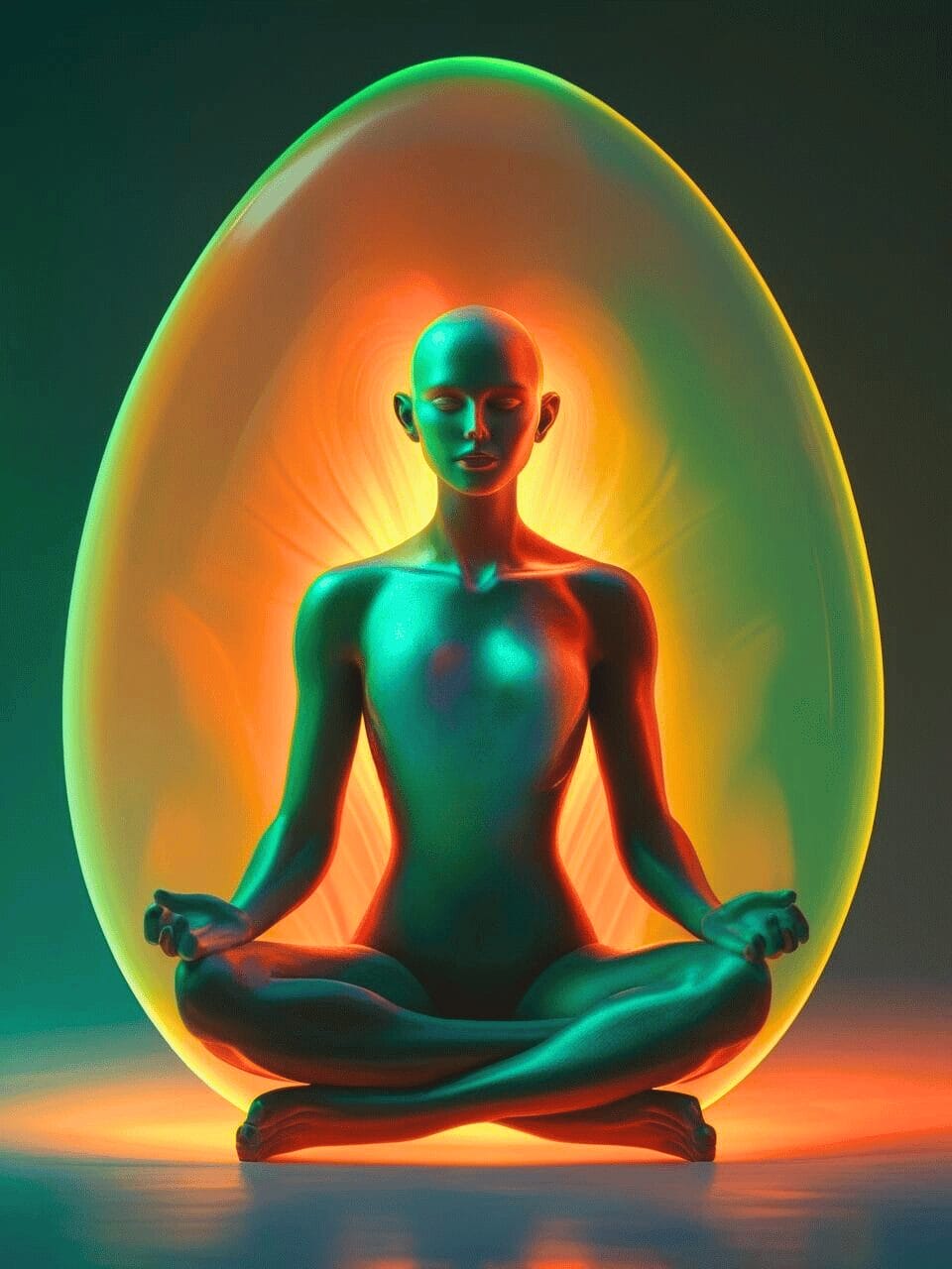 Orange and green aura