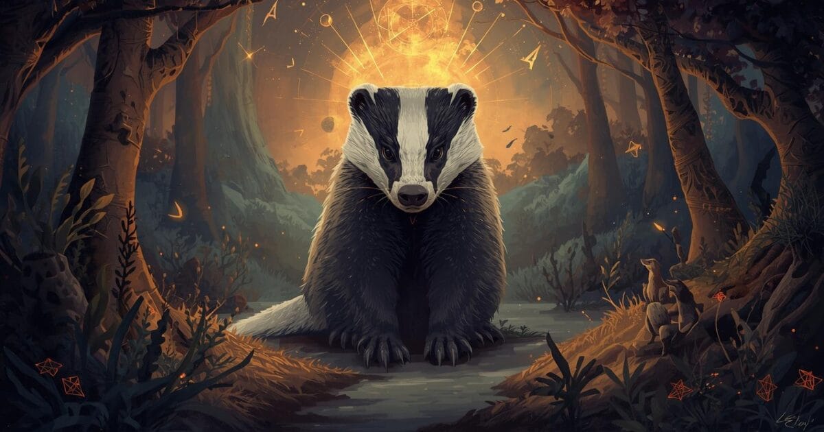 As a spirit animal, the badger symbolizes tenacity, persistence, assertiveness, and independence, embodying strength and determination despite size. 