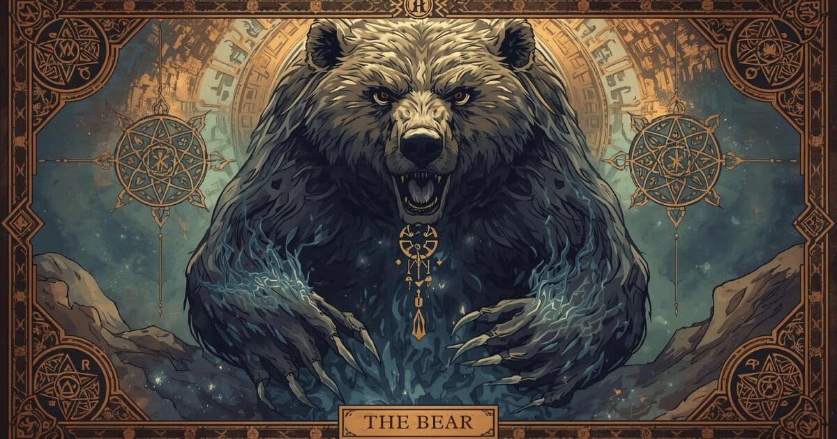 The bear spirit animal symbolizes profound strength, courage, and protection, reflecting the animal's physical power and fierce territorial nature.