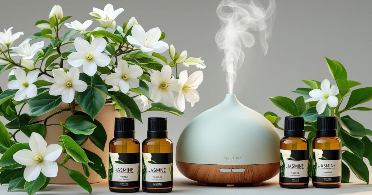 jasmine essential oil and diffuser