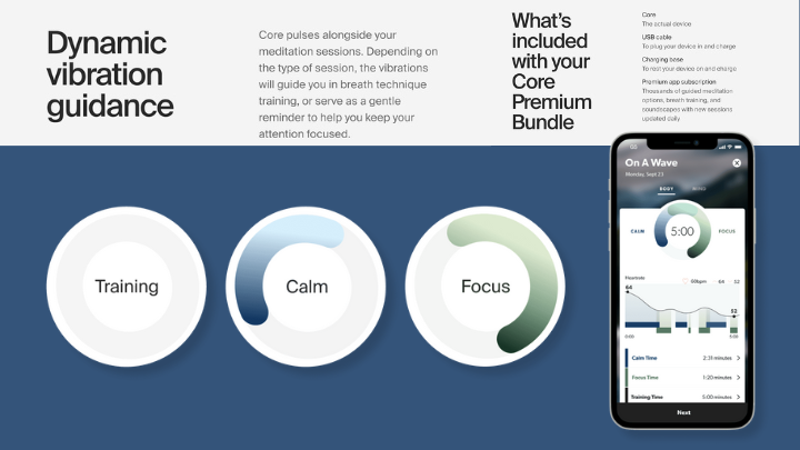 key features core meditation trainer