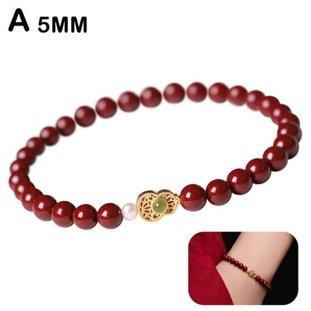 Feng Shui Wealth Bracelet Buddha Gourd Cinnabar Crystal Bracelet C6R9