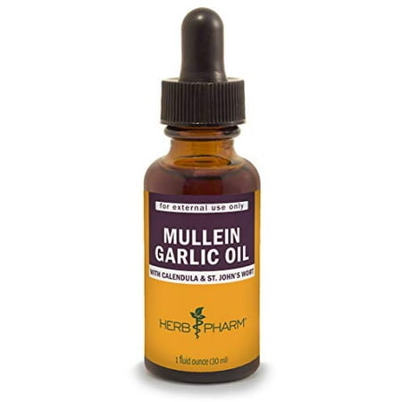 Herb Pharm Mullein Garlic Herbal Oil - contains Calendula Garlic Mullein flower St. John s Wort Olive Oil 1 Ounce