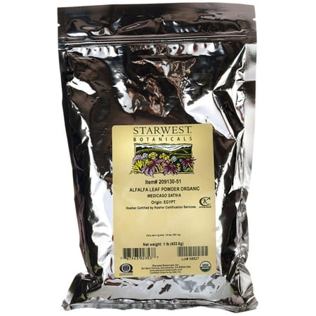 Starwest Botanicals Alfalfa Leaf Powder Organic 1 lb Pkg