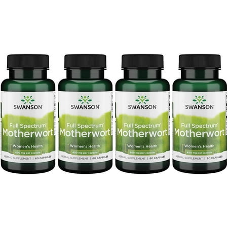 Swanson Full Spectrum Motherwort 400 mg 60 Caps 4 Pack