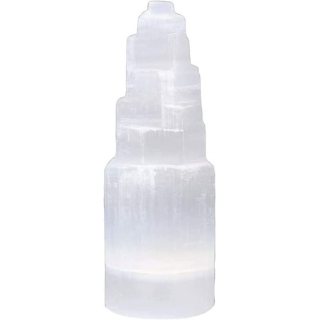 Northlandz Selenite Crystal Skyscraper Tower Healing & Calming Effects Best Home Decor 15 In White