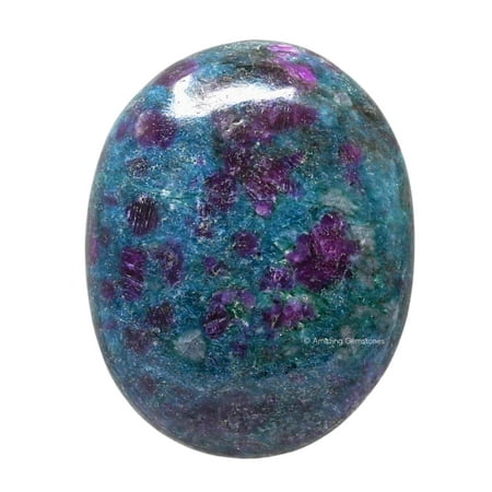 Ruby Kyanite Palm Stone - Pocket Massage Worry Stone for Natural Body Chakra Balancing Reiki Healing and Crystal Grid