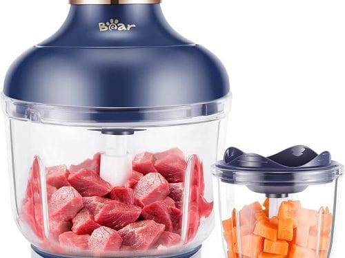 Electric Food Chopper with 2 Glass Bowls
