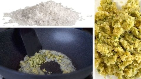 add salt and fry paste