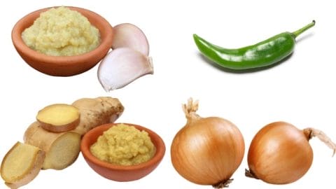 onion garlic ginger green chili paste