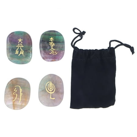 4Pcs Reiki Balancing Stones Vivid Lustre Polished Palm Size Chakra Stones for Meditation Healing Purification bathroom rugs hair clips
