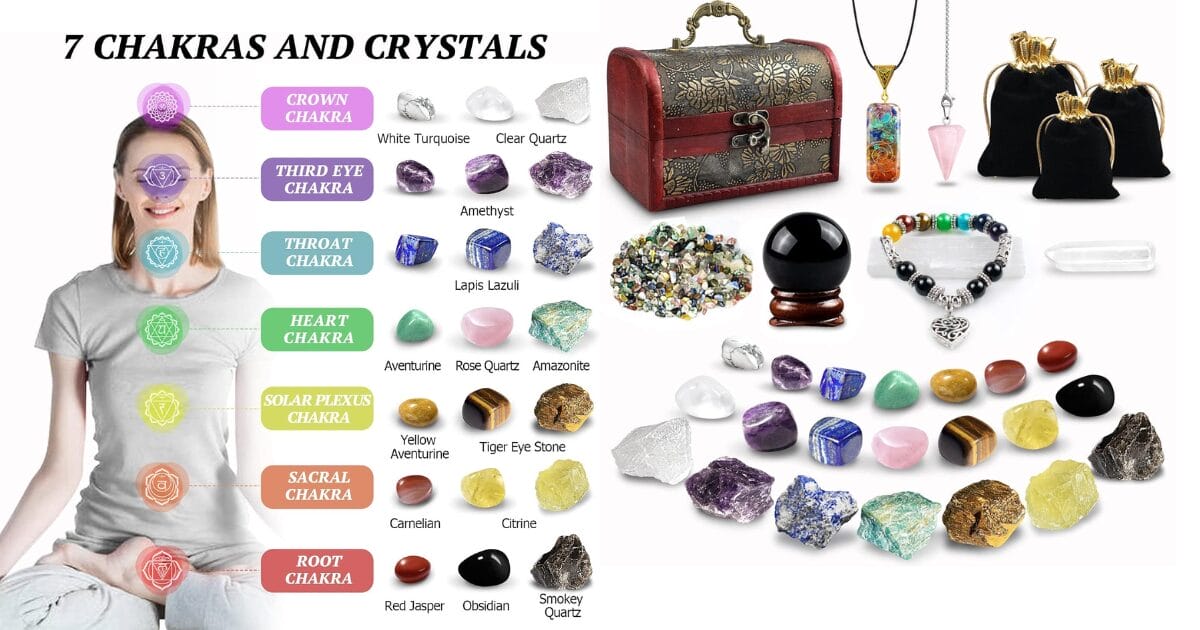 Healing Crystals for 7 Chakras, Reiki, and Meditation For Women by TATOODAA