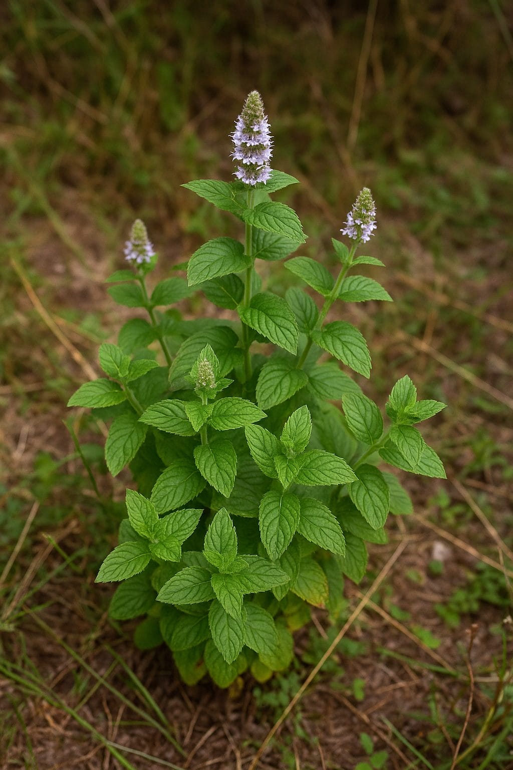 Peppermint Plant in Bloom
