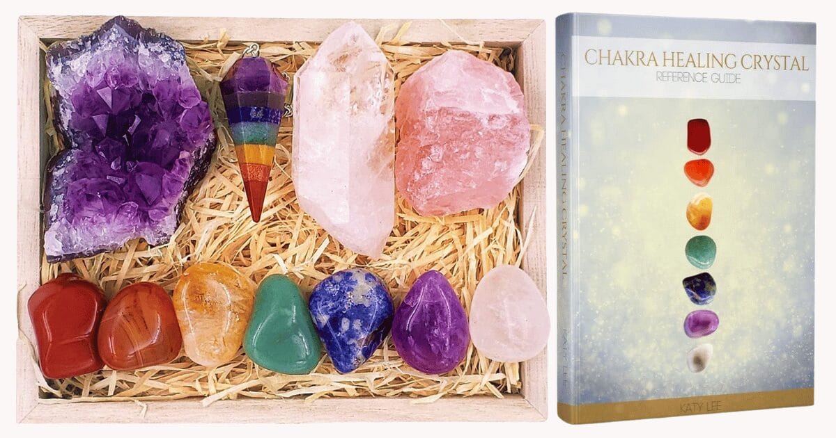Premium Healing Crystals Kit in Wooden Box by ZATNY
