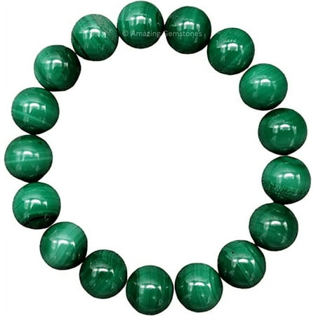 Amazing Gemstone Malachite 12 mm Crystal Bracelet Adjustable