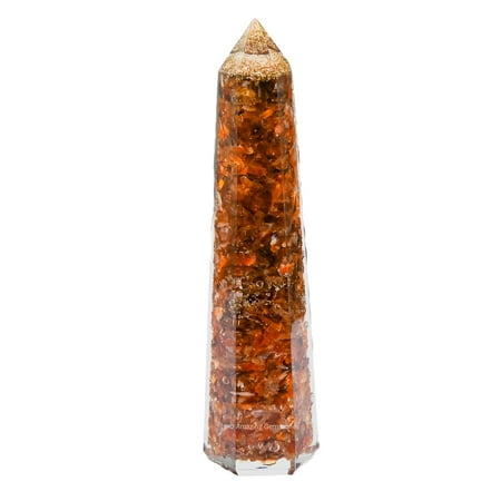 Carnelian Crystal Orgonite Tower Obelisk Point ( 4.5 INCH)