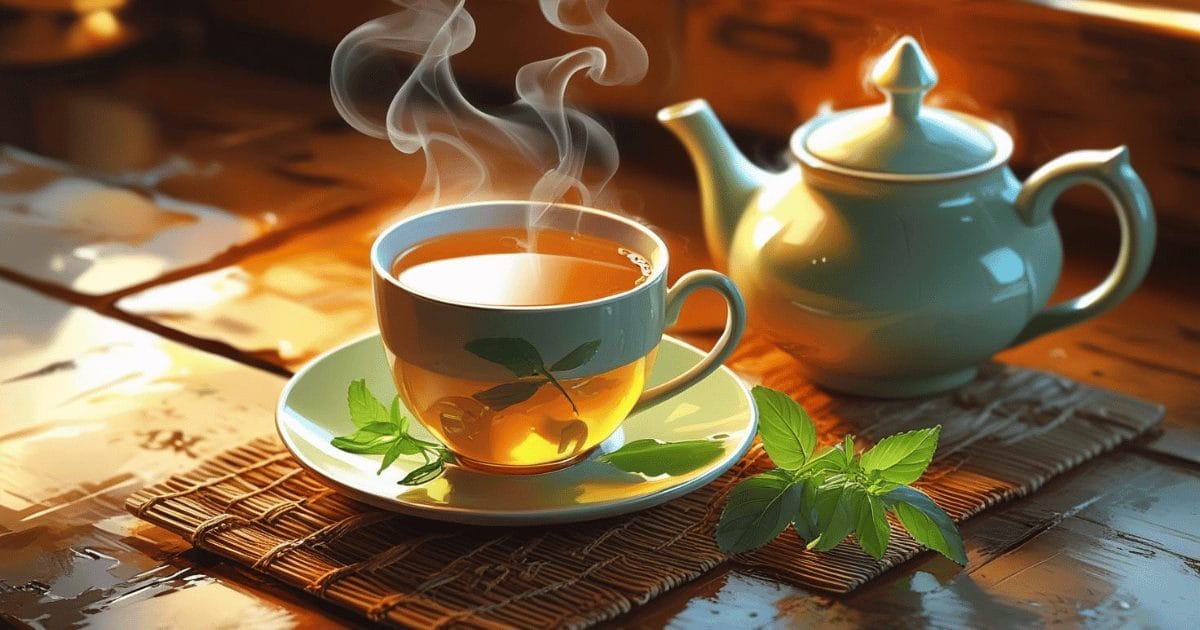 fresh lemon balm tea preparation