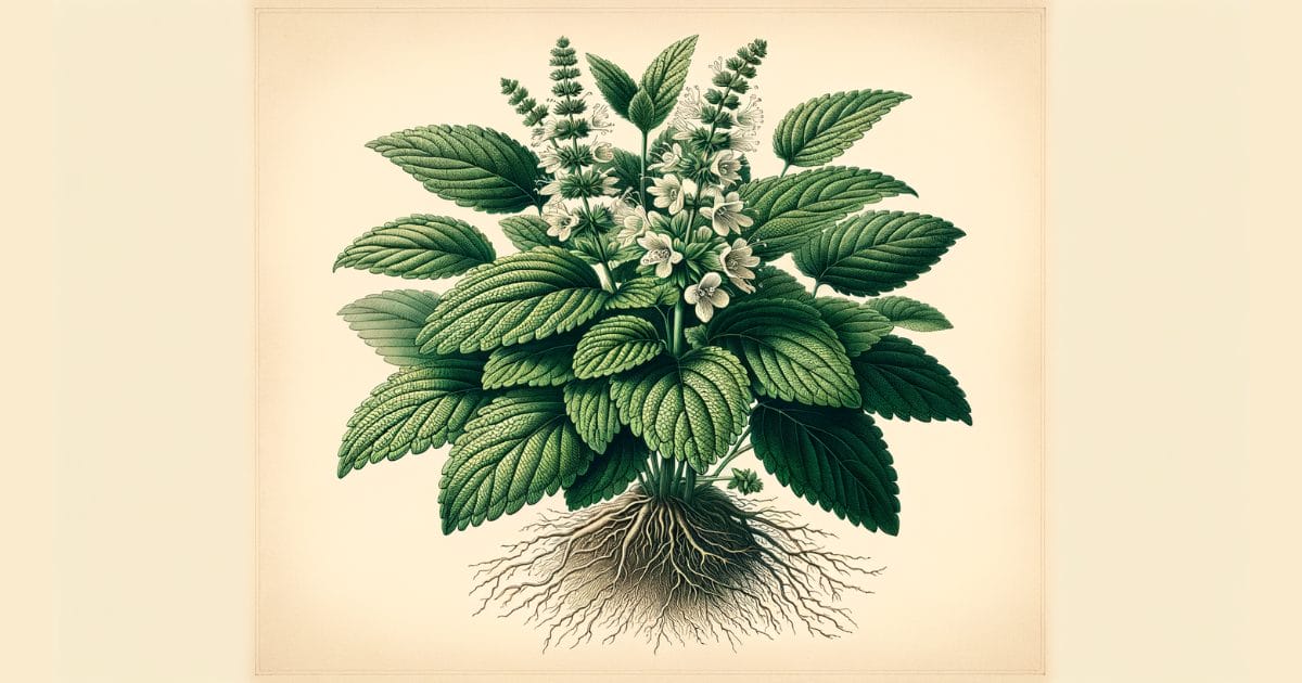 lemon balm botanical print