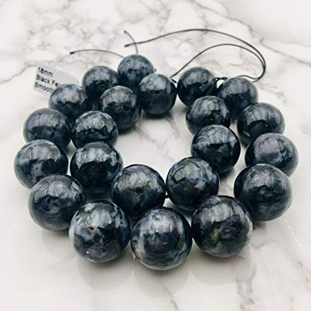 Natural Indigo Gabbro Smooth Round 12mm 15.5 Strand