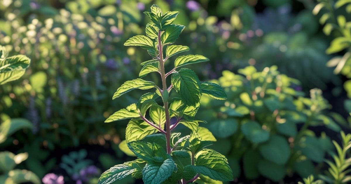 peppermint tea growing in the wild