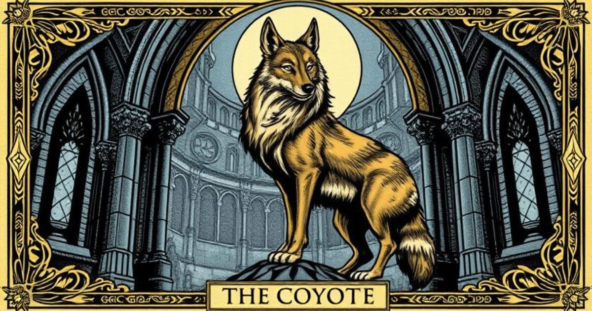 The Coyote spirit animal symbolizes survival, adaptability, resourcefulness, and cleverness, often associated with a joyful, cunning approach to life and the ability to make the most of changing circumstances.