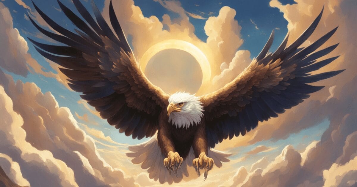 As a spirit animal, the eagle symbolizes courage, strength, freedom, and a connection to the divine. It serves as a messenger, encouraging you to pursue your higher purpose, break free from limitations, and gain a higher, more expansive perspective on life.