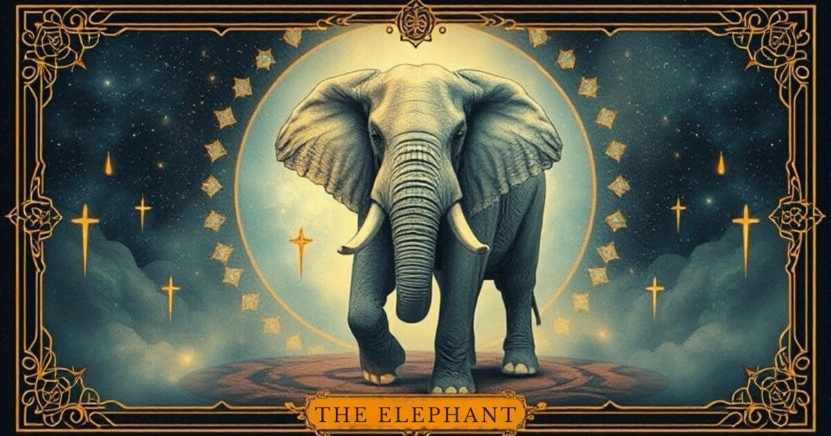 The elephant as a spirit animal symbolizes wisdom, strength, stability, and family. It represents good luck, overcoming obstacles, and deep spiritual connections.