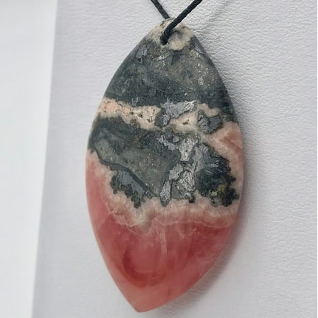 80cts Natural Red Rhodochrosite 43x28mm Pendant Bead