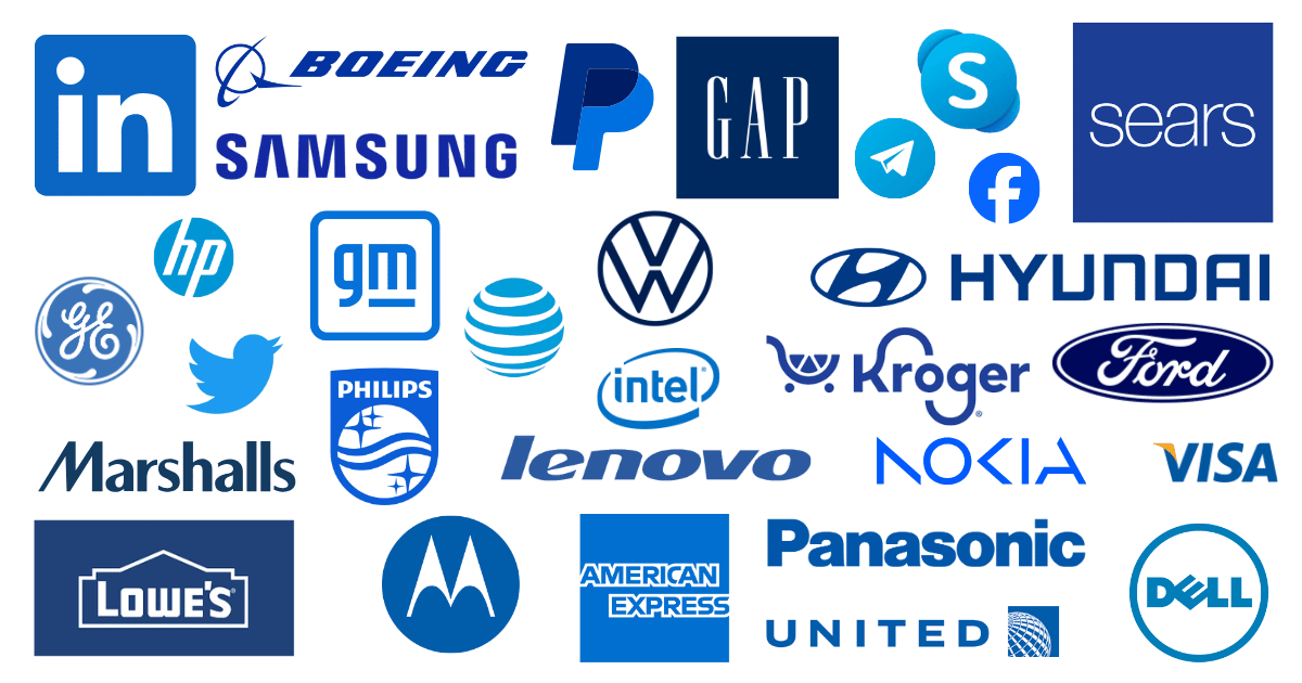 Symbolism of color blue in logos - reliability, transparent communication, loyalty, wisdom, trust and clarity.