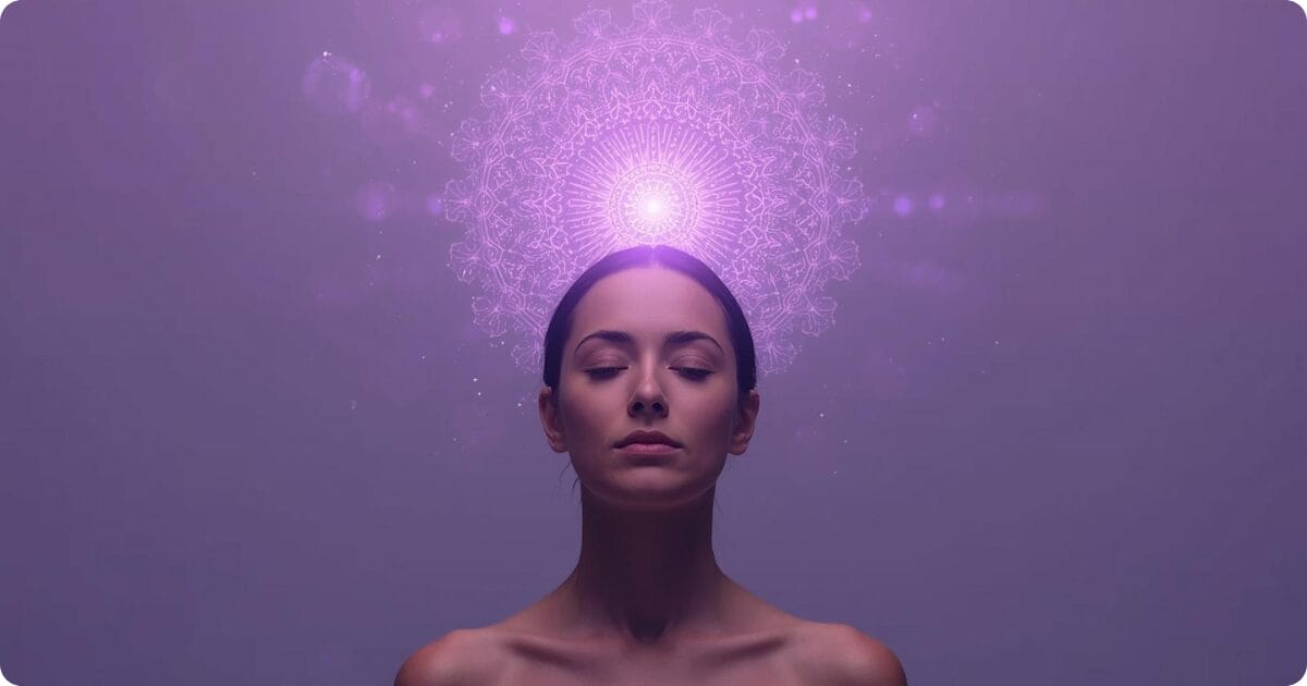 Violet rays from the crown chakra