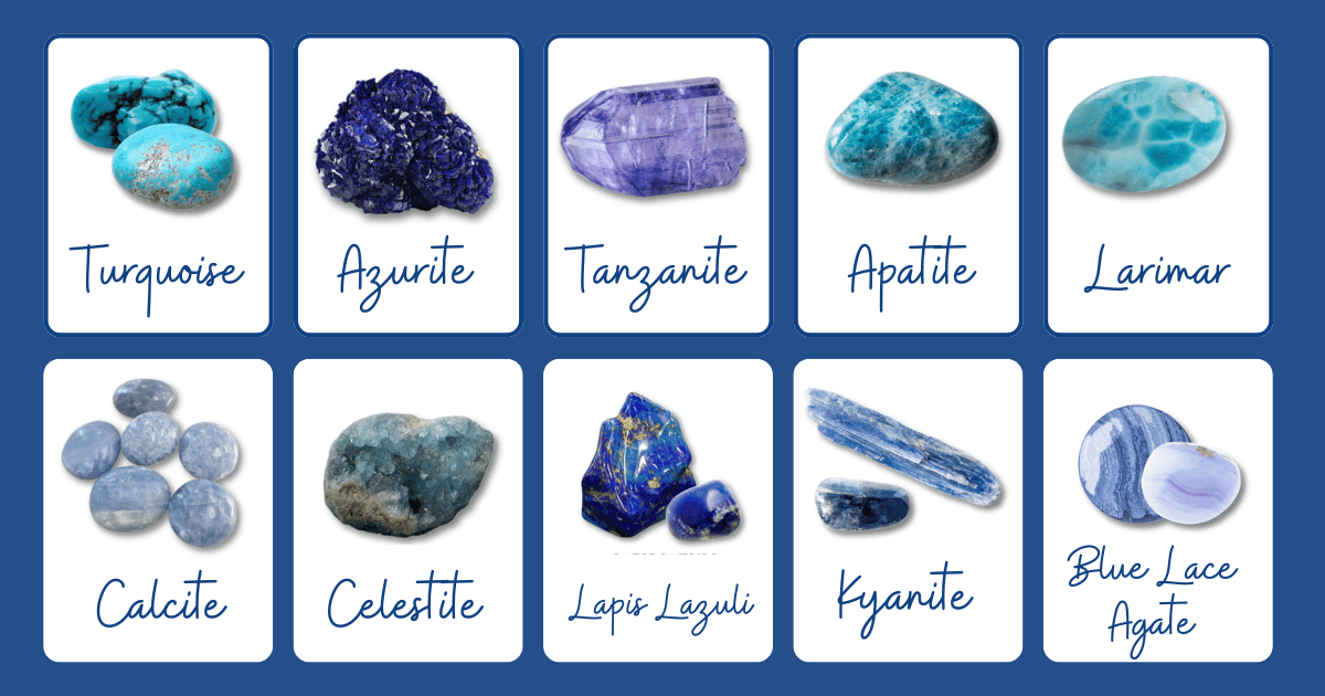 blue colored crystals support communication, clarity and intuition
