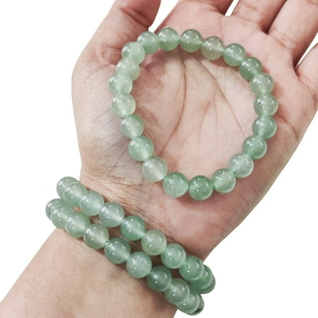Green Aventurine Beads Bracelet Natural Aventurine Bracelets Green Aventurine Birthstone Boys Girls Better Job Opportunities Increase Prosperity and Reiki Crystal Mens Womens Bracelet