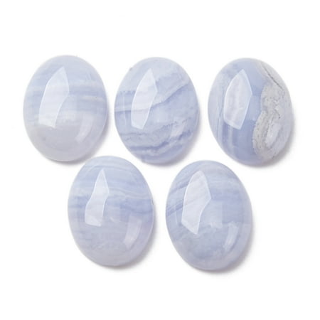 Natural Blue Lace Agate Cabochons Oval 16x12x5.5mm Blue Lace Agate