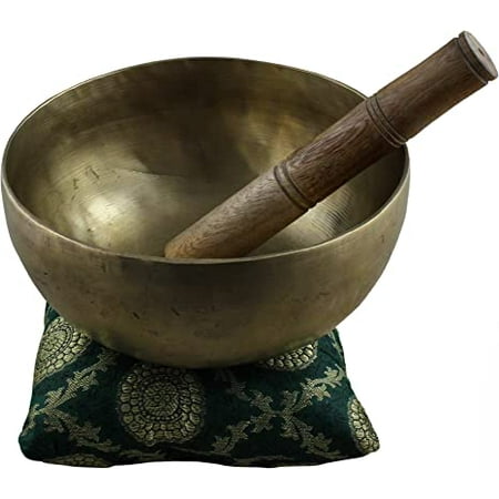 RoyaltyRoute Tibetan Buddhist Brass Singing Bowl Large for Meditation and Healing Long Lasting Great Sound 19 Centimeter