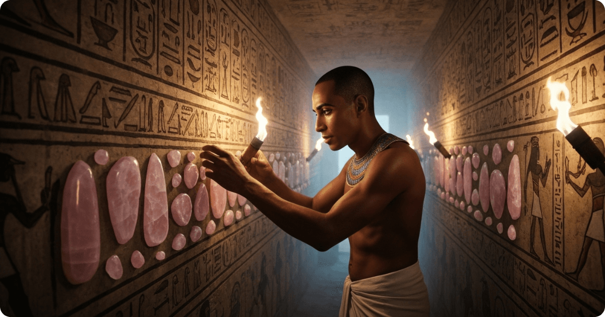 In ancient Egypt rose quartz stone was laid in tombs