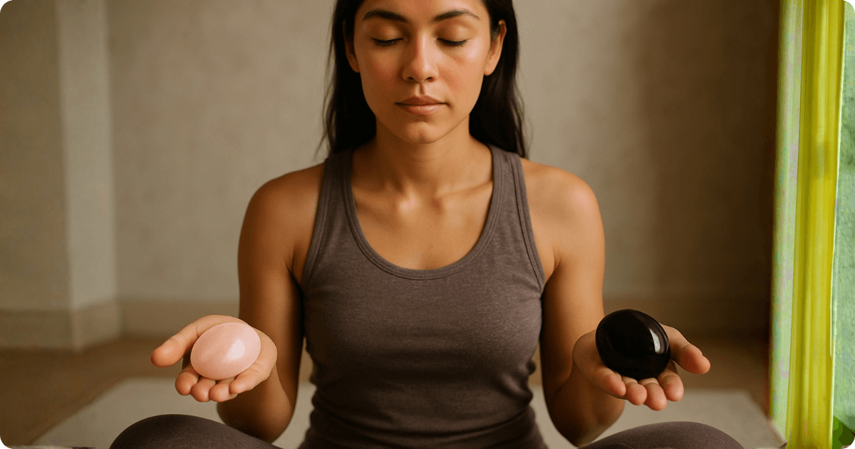 Rose quartz and obsidian pairing