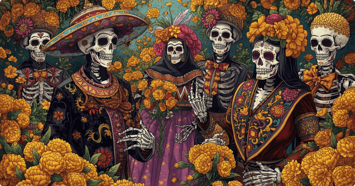 what does color yellow symbolise in Mexicos day of the dead celebration?