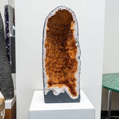 Large Genuine Citrine Crystal Clustered Geode (93 )