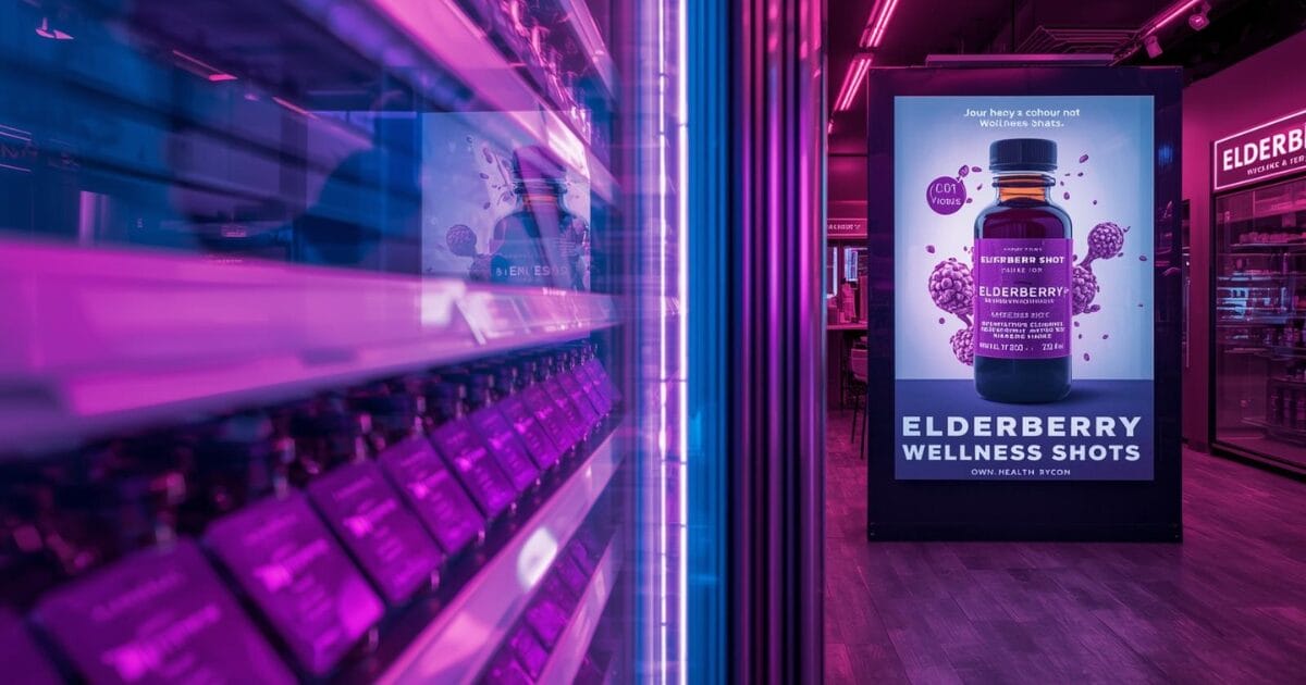 Elderberry Wellness Shots on display