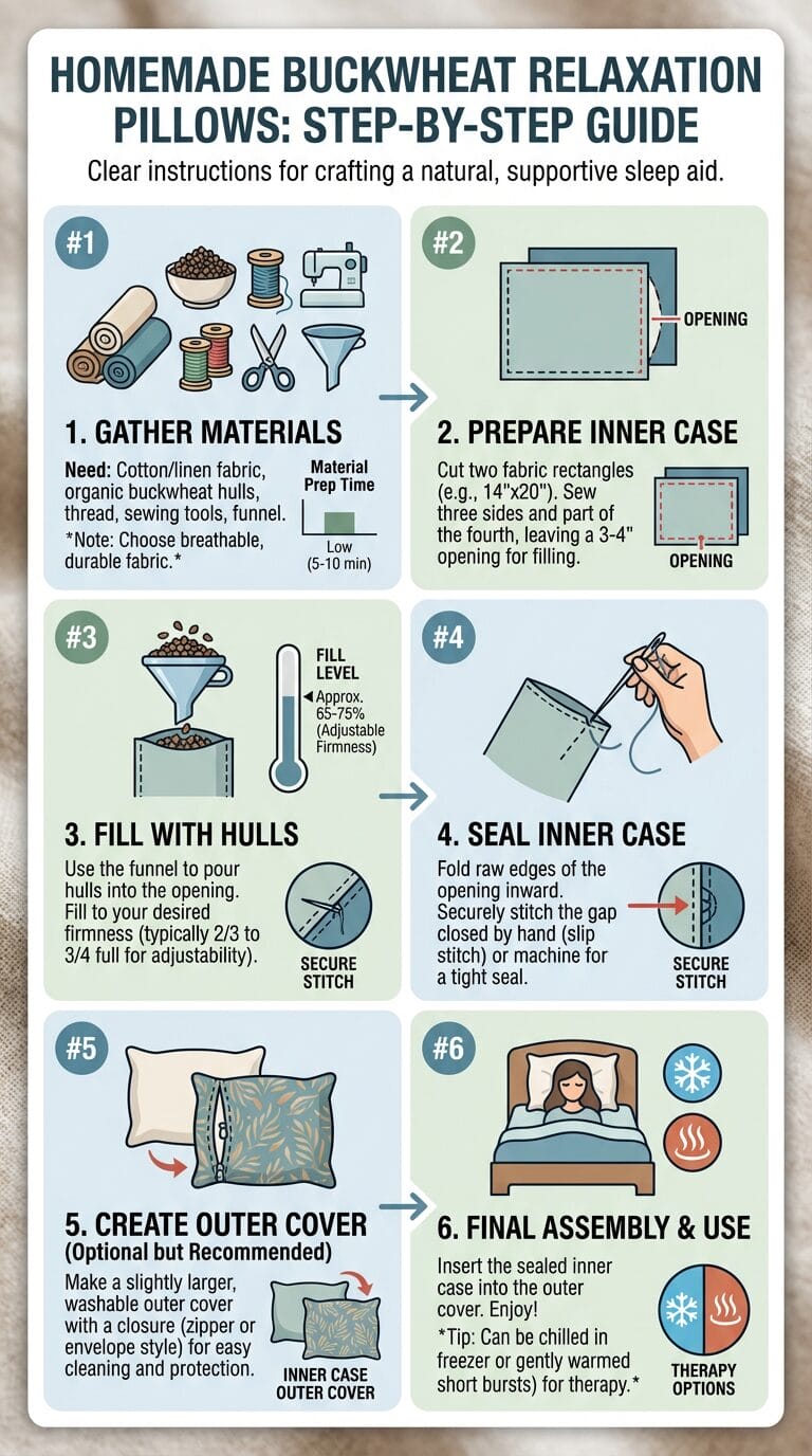homemade buckwheat relaxation pillows