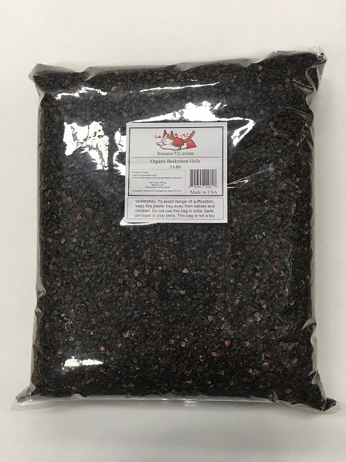 beans72 Organic Buckwheat Hulls 3 lbs - Made in USA