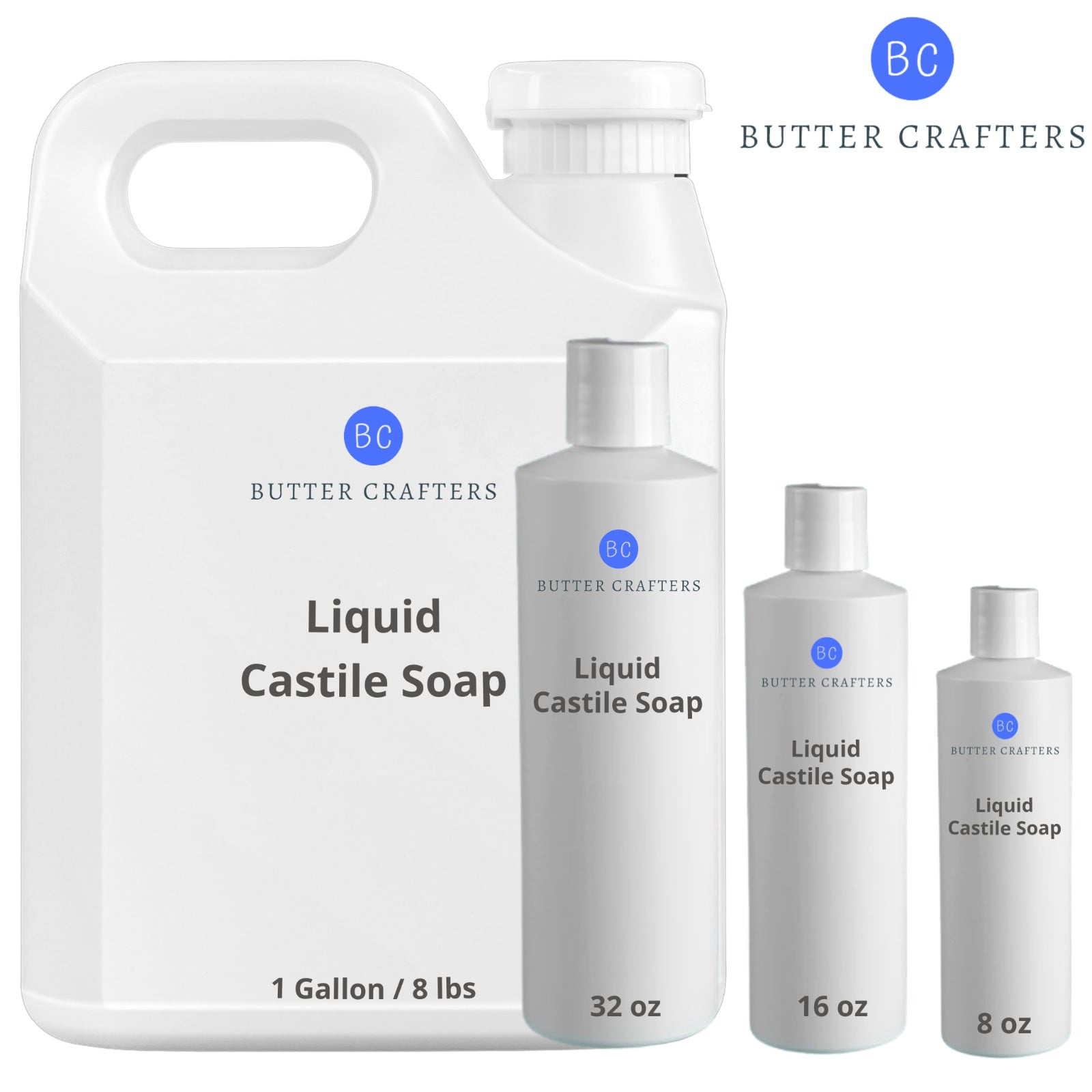 Liquid Castile Soap (Unscented) - 100% Natural Organic Oils For Cleansing Bulk